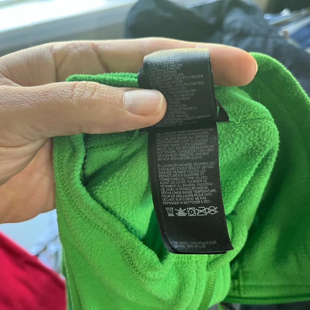 🧥 The North Face Men’s Lime Green & Gray 1/2 Zip Pullover Jacket S EUC ⛰️